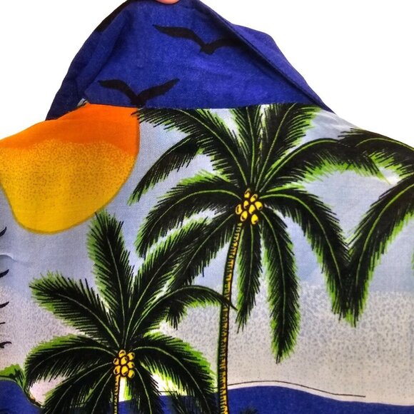 Opel Baby Boy Hawaiian Shirt 2T Button-Up Sunset Palms Beach Design Soft Rayon - Picture 4 of 6